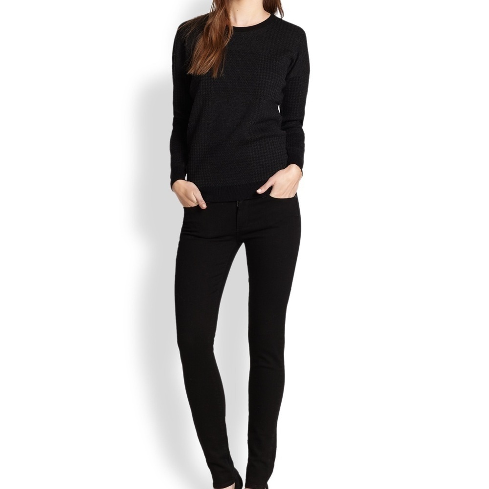 Paige Skyline Skinny Jeans In Black Ink Size 27